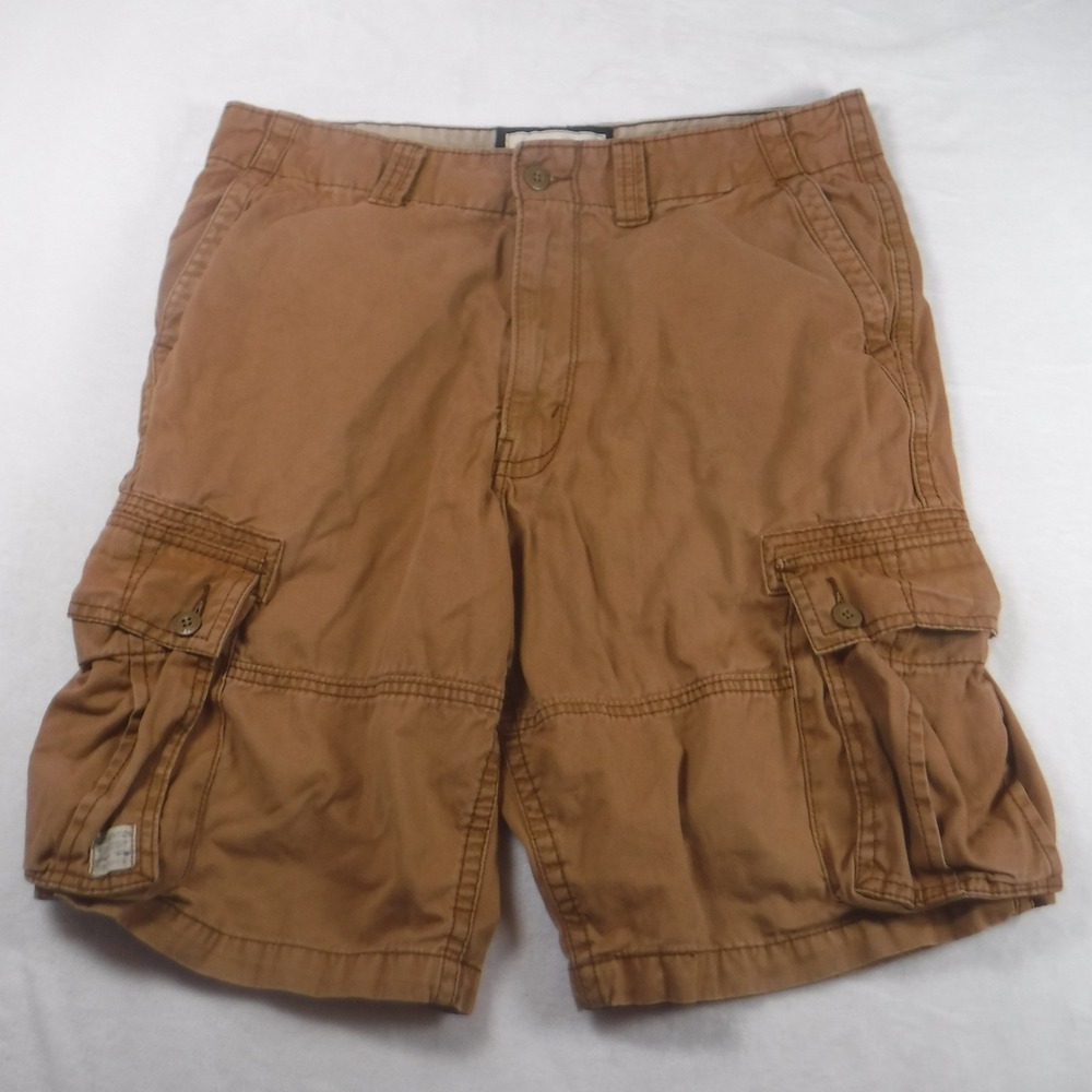 Signature by Levi Strauss Mens Cargo Shorts Brown Cotton Utility Size 34